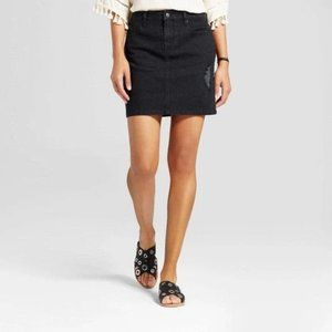 Mossimo Supply Co Black Denim Skirt Size 6
